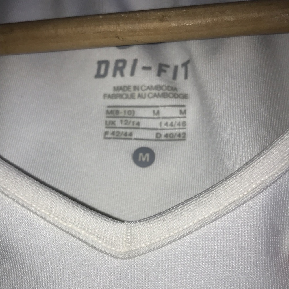 Nike Tops Dri-Fit White Pink Athletic Workout Yoga Gym Sports Tank Top Size M - Picture 3 of 5